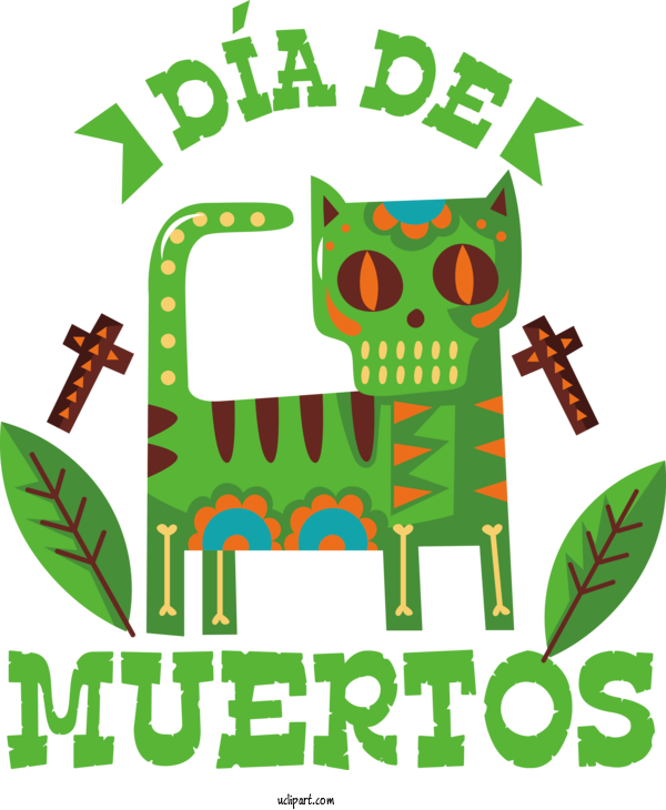 Free Holidays Leaf Logo Green For Day Of The Dead Clipart Transparent Background