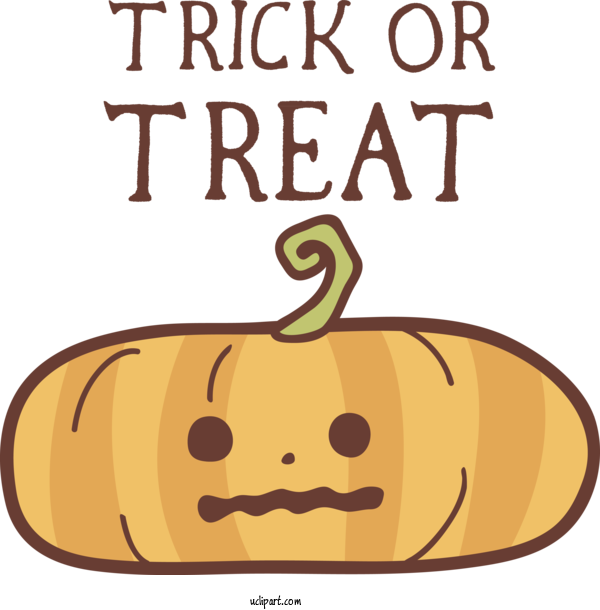 Free Holidays Pumpkin Cartoon Line For Halloween Clipart Transparent Background