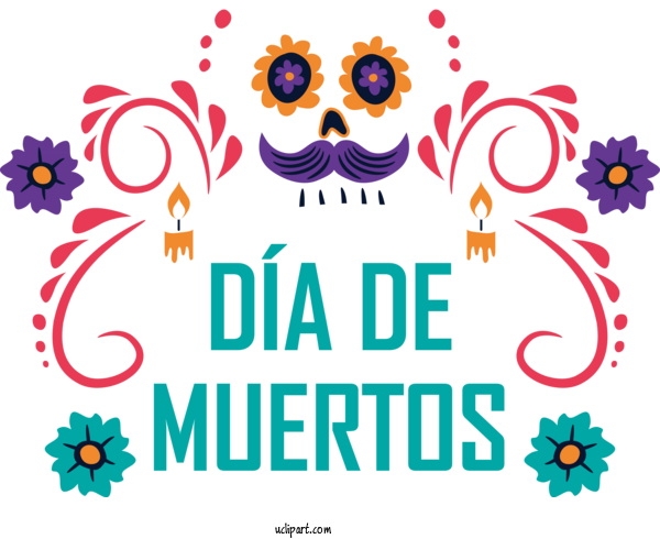 Free Holidays Design Floral Design Line For Day Of The Dead Clipart Transparent Background