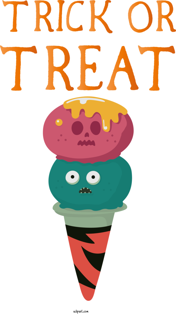 Free Holidays Ice Cream Cone Ice Cream Cone For Halloween Clipart Transparent Background