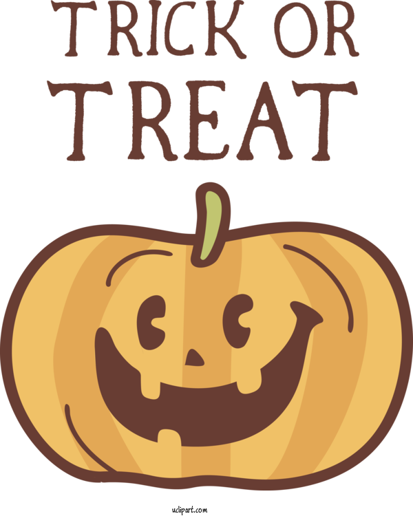 Free Holidays Jack O' Lantern Cartoon Line For Halloween Clipart Transparent Background