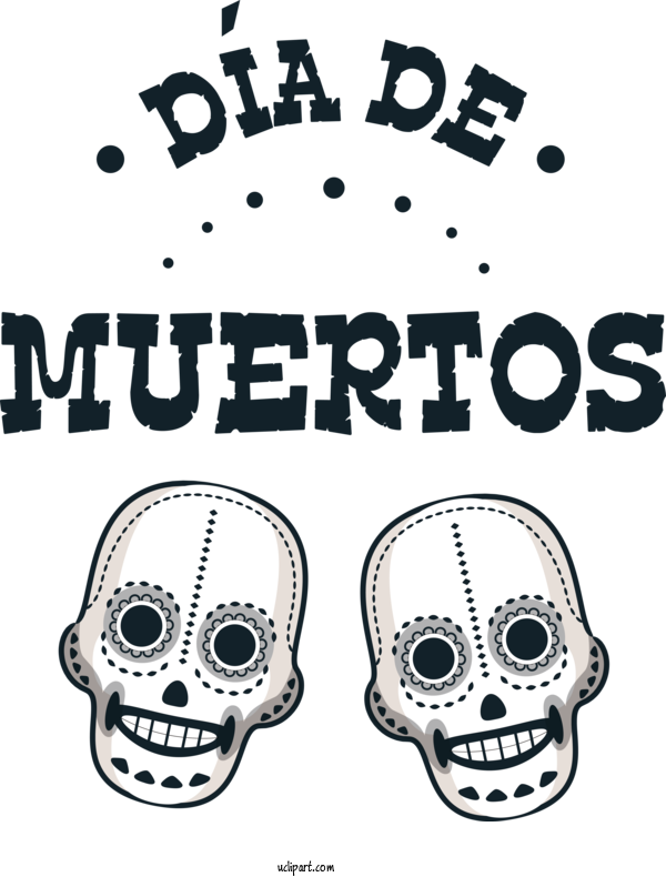 Free Holidays Design Human Font For Day Of The Dead Clipart Transparent Background