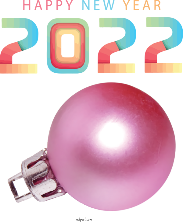 Free Holidays Pink M Balloon Design For New Year 2022 Clipart Transparent Background