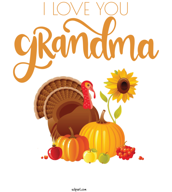 Free Holidays Thanksgiving Pumpkin Flower For Grandparents Day Clipart Transparent Background