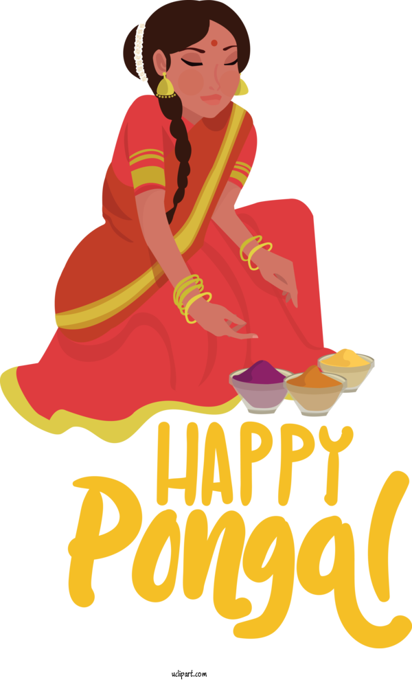 Free Holidays Human Cartoon Logo For Pongal Clipart Transparent Background