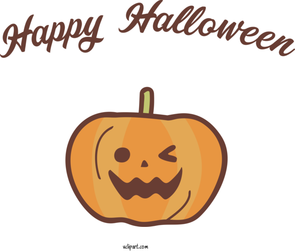 Free Holidays Jack O' Lantern Cartoon Happiness For Halloween Clipart Transparent Background