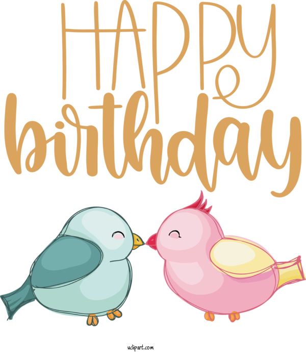Free Occasions Birds Beak Text For Birthday Clipart Transparent Background