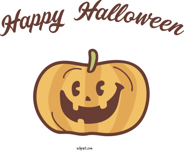 Free Holidays Squash Pumpkin Cartoon For Halloween Clipart Transparent Background