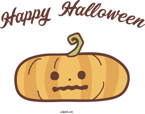 Free Holidays Squash Pumpkin Cartoon For Halloween Clipart Transparent Background