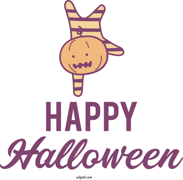 Free Holidays Design Cartoon Logo For Halloween Clipart Transparent Background