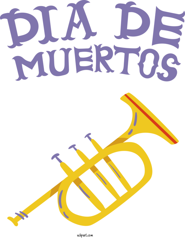 Free Holidays Mellophone Trumpet Design For Day Of The Dead Clipart Transparent Background