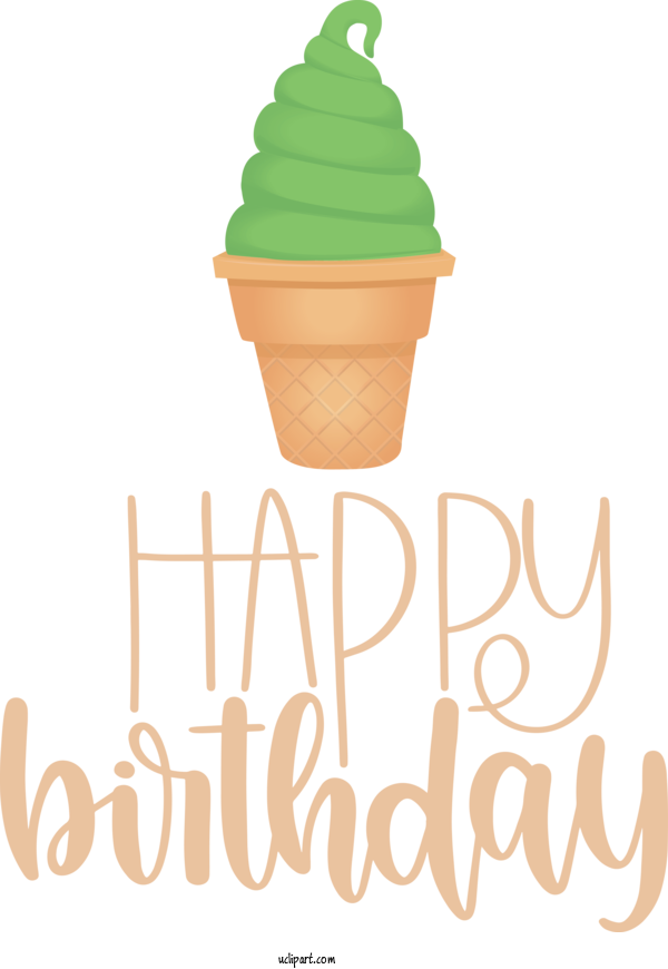 Free Occasions Ice Cream Cone Cone Logo For Birthday Clipart Transparent Background