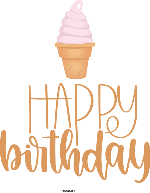 Free Occasions Ice Cream Cone Ice Cream Logo For Birthday Clipart Transparent Background