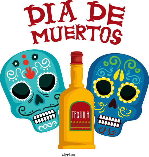 Free Holidays Tequila Mexican Cuisine For Day Of The Dead Clipart Transparent Background