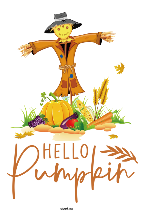 Free Holidays Vegetable  Scarecrow For Thanksgiving Clipart Transparent Background