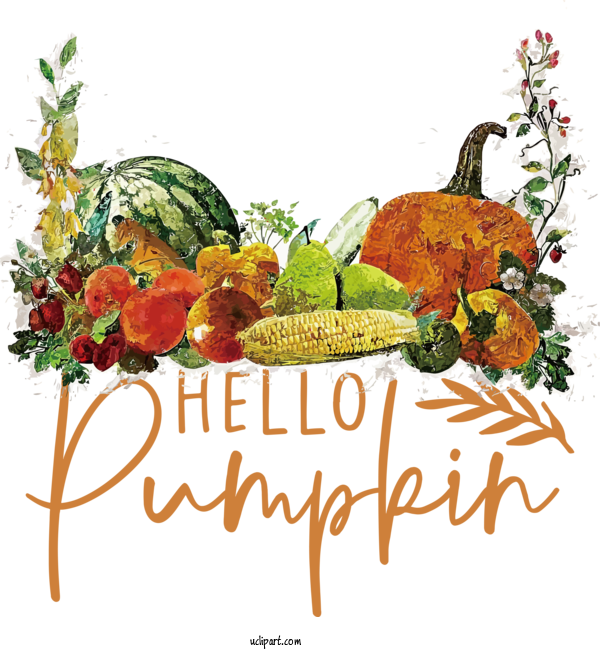 Free Holidays Natural Food Oil Painting Pumpkin For Thanksgiving Clipart Transparent Background