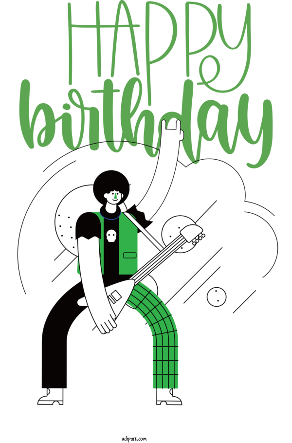 Free Occasions Human Cartoon Green For Birthday Clipart Transparent Background