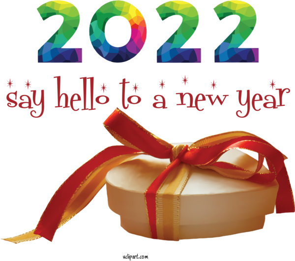 Free Holidays Design Line Gift For New Year 2022 Clipart Transparent Background