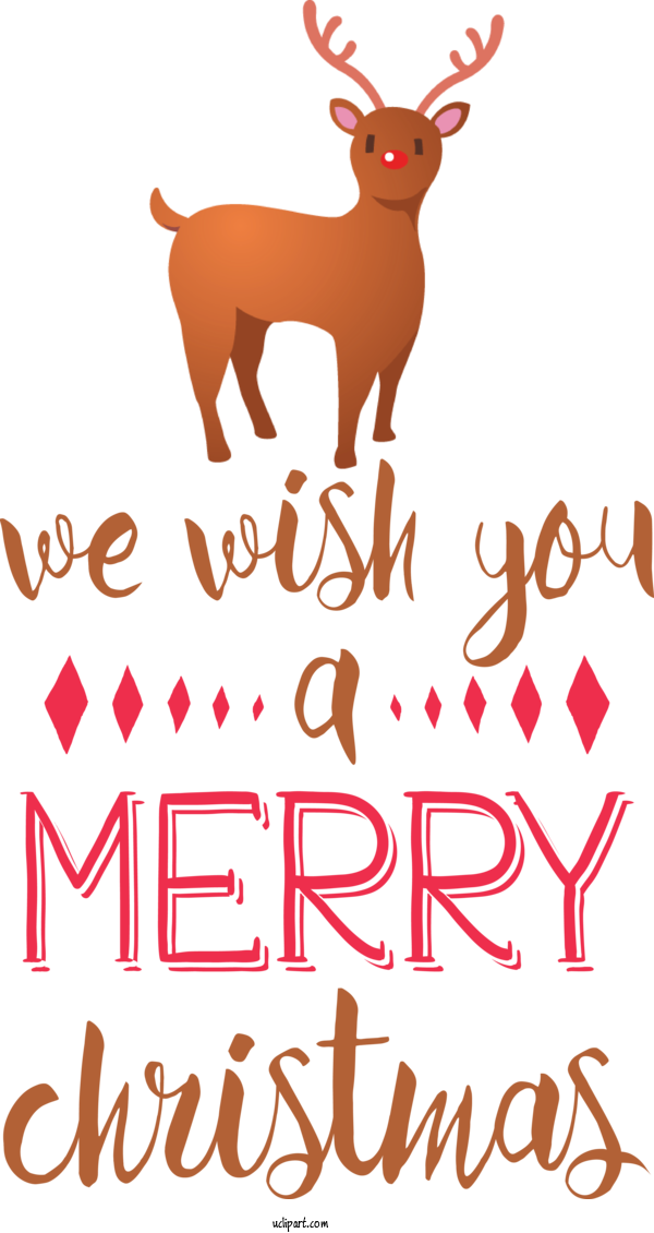 Free Holidays Reindeer Deer Line For Christmas Clipart Transparent Background