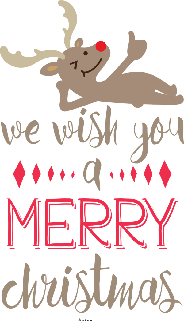 Free Holidays Reindeer Deer Design For Christmas Clipart Transparent Background