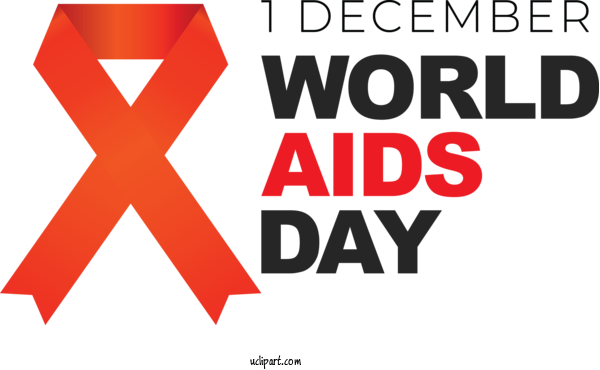 Free Holidays Logo Design Text For World AIDS Day Clipart Transparent Background