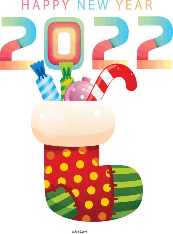 Free Holidays Christmas Day Christmas Stocking Santa Claus For New Year 2022 Clipart Transparent Background