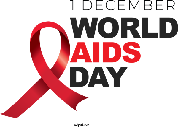 Free Holidays Logo Design Font For World AIDS Day Clipart Transparent Background