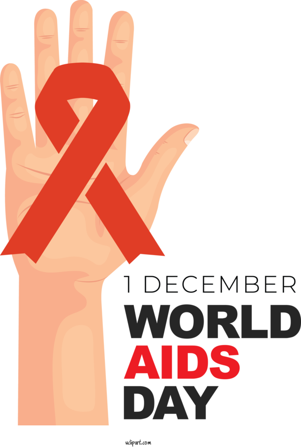 Free Holidays Hand Model Hand Logo For World AIDS Day Clipart Transparent Background