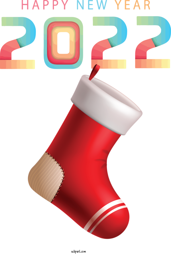Free Holidays Christmas Stocking Joint Design For New Year 2022 Clipart Transparent Background