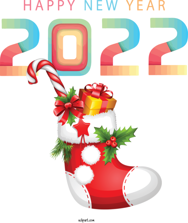 Free Holidays Candy Cane Christmas Day Christmas Stocking For New Year 2022 Clipart Transparent Background
