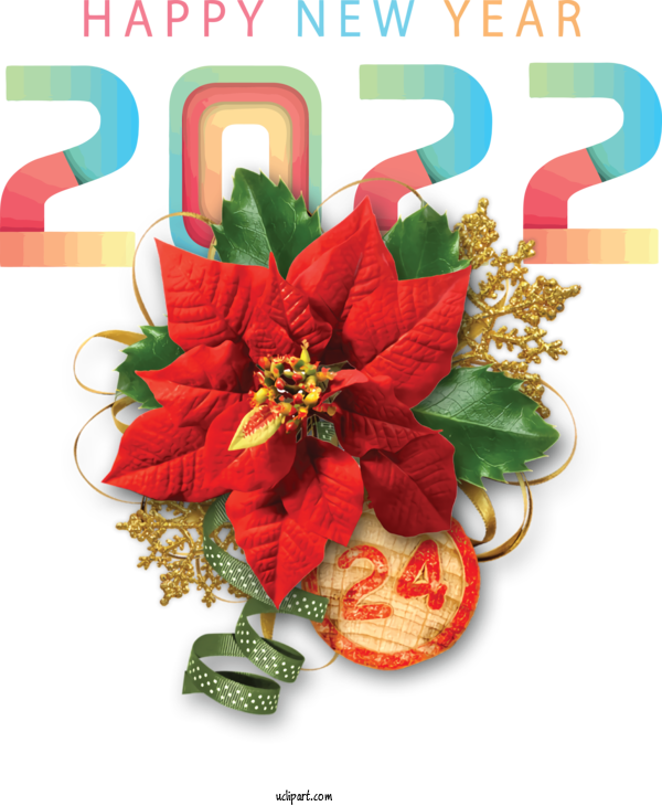 Free Holidays Flower Christmas Day Flower Bouquet For New Year 2022 Clipart Transparent Background