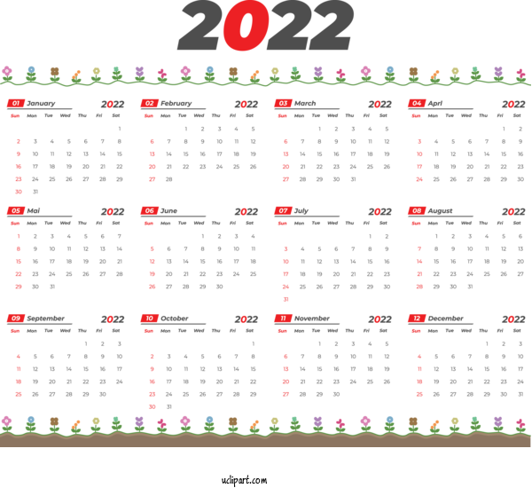 Free Life Design Line Font For Yearly Calendar Clipart Transparent Background