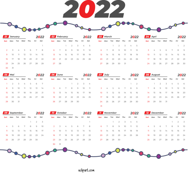 Free Life Design Line Font For Yearly Calendar Clipart Transparent Background