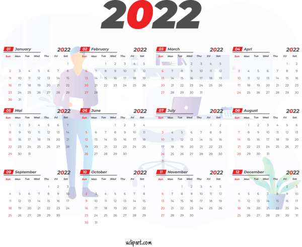 Free Life Design Office Supplies Line For Yearly Calendar Clipart Transparent Background