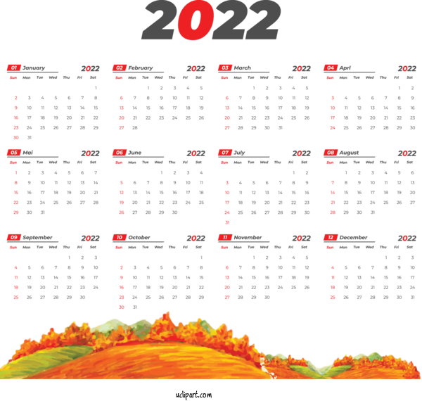 Free Life Font Design Calendar System For Yearly Calendar Clipart Transparent Background