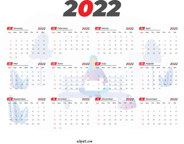 Free Life Office Supplies Design Line For Yearly Calendar Clipart Transparent Background