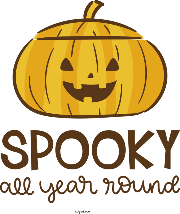 Free Holidays Jack O' Lantern Squash Logo For Halloween Clipart Transparent Background