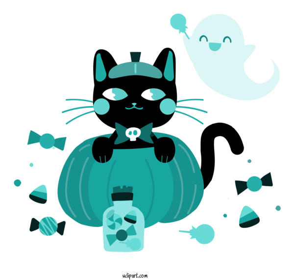 Free Holidays Cat  Whiskers For Halloween Clipart Transparent Background