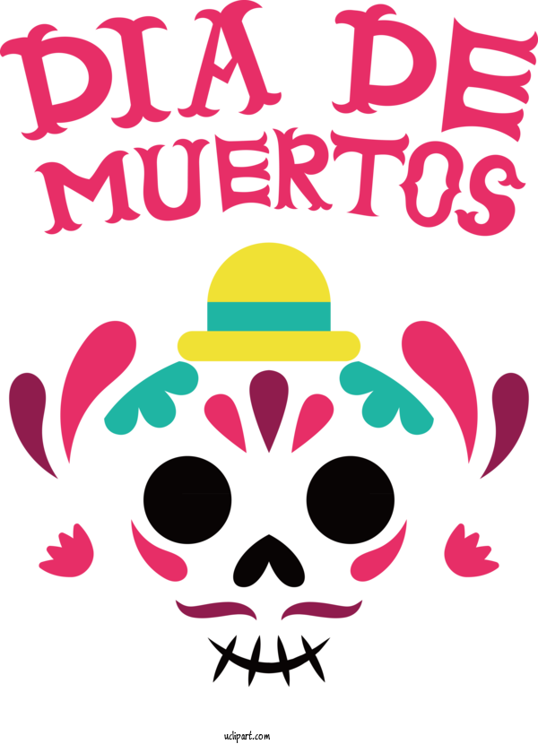 Free Holidays Design Cartoon Pink M For Day Of The Dead Clipart Transparent Background