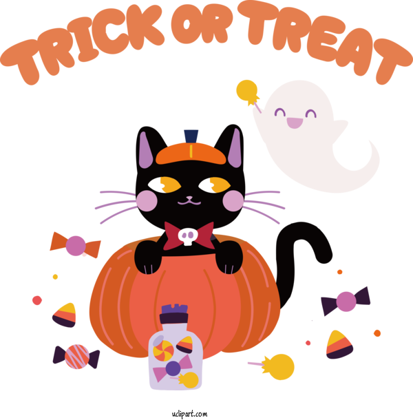 Free Holidays Cat Kitten Cat Like For Halloween Clipart Transparent Background