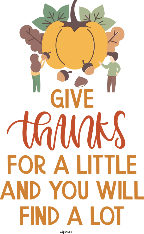 Free Holidays Human Behavior Text For Thanksgiving Clipart Transparent Background