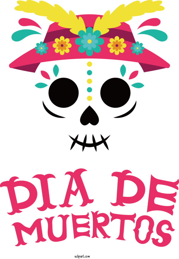Free Holidays Design Pink M Line For Day Of The Dead Clipart Transparent Background
