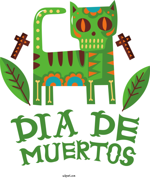 Free Holidays Logo Line Green For Day Of The Dead Clipart Transparent Background