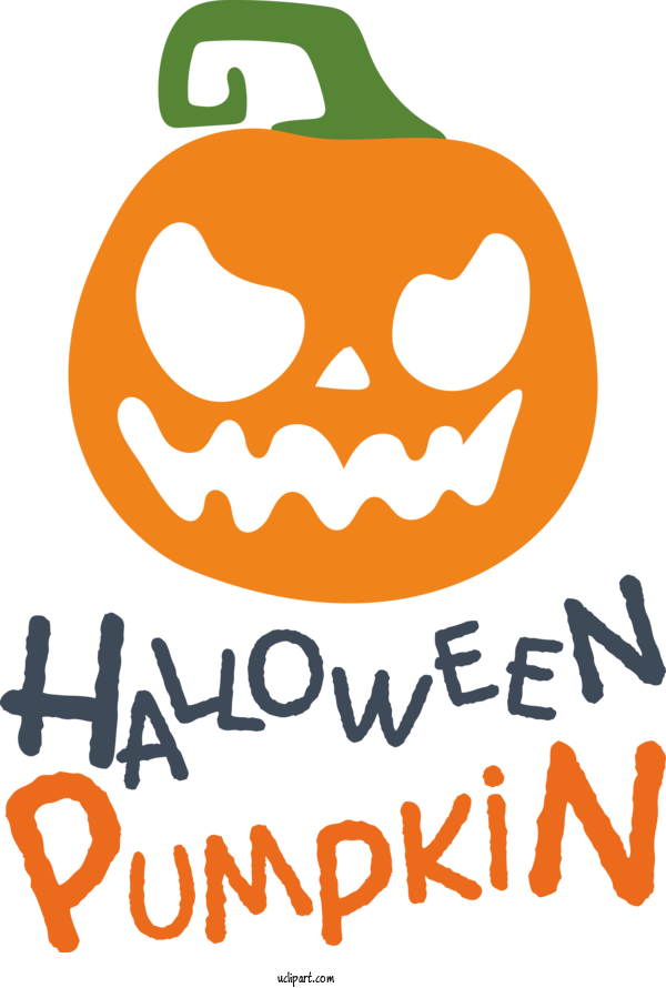 Free Holidays Logo Pumpkin Happiness For Halloween Clipart Transparent Background