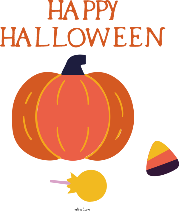 Free Holidays Jack O' Lantern Winter Squash Squash For Halloween Clipart Transparent Background