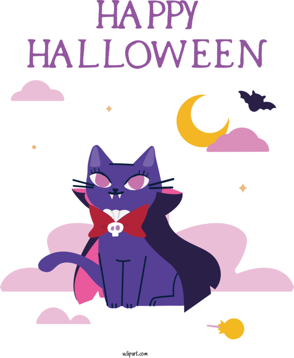 Free Holidays Cat Whiskers Small For Halloween Clipart Transparent Background