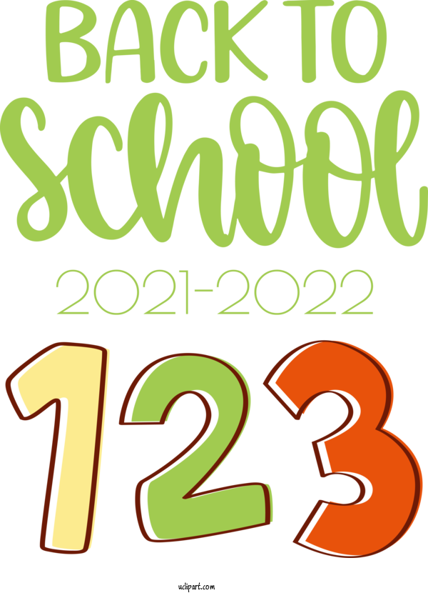 Free School Logo Number Design For Back To School Clipart Transparent Background