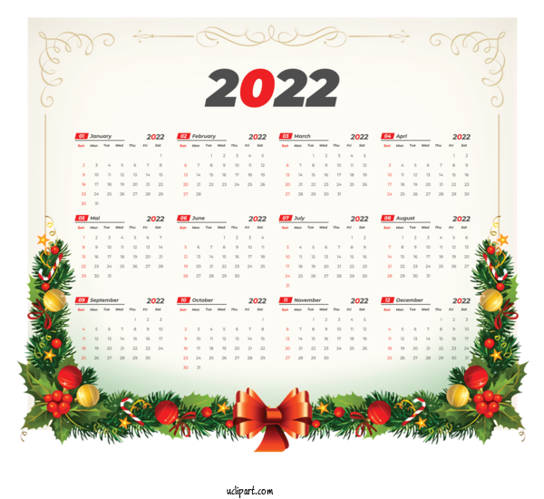 Free Life Christmas Day Garland Birthday For Yearly Calendar Clipart Transparent Background