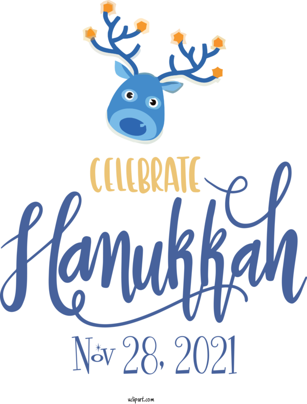 Free Holidays Deer Logo Sticker For Hanukkah Clipart Transparent Background