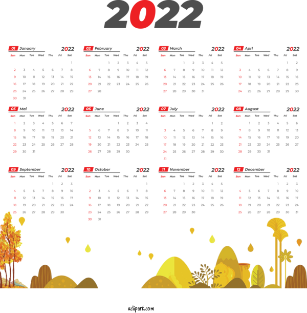 Free Life Font Design Calendar System For Yearly Calendar Clipart Transparent Background